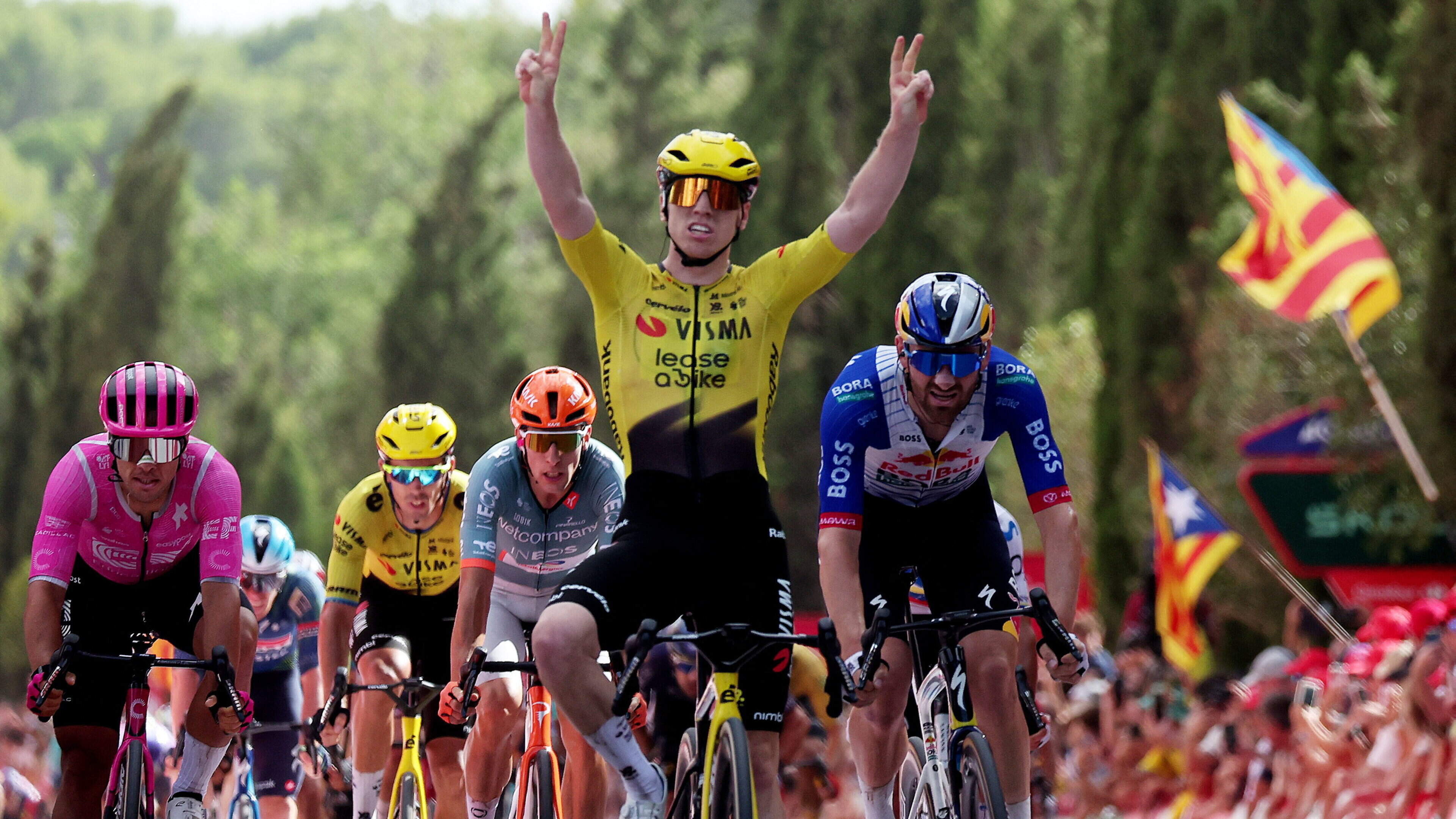 ‘Better than a normal day job’ — Matthew Brennan (21) sprints for a second Vuelta stage win